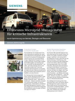 Effizientes Microgrid-Management f&uuml;r kritische