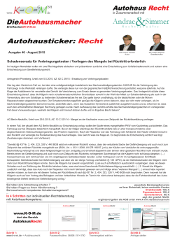 August 2015 - Rechtsanwälte Andrae & Simmer