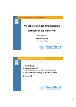 Visualisierung des Unsichtbaren Einblicke in die Nano-Welt