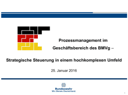 1. Prozessmanagement im Gesch&auml;ftsbereich des BMVg