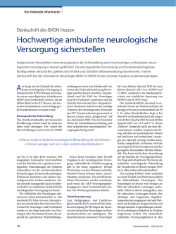 Hochwertige ambulante neurologische Versorgung sicherstellen