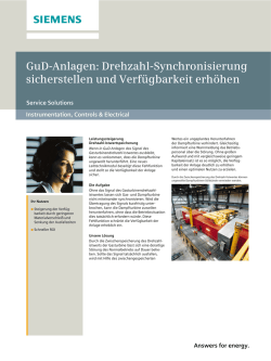 Drehzahl-Synchronisierung sicherstellen und