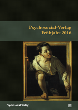 Vorschau Frühjahr 2016 - Psychosozial
