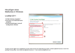 Hinzuf&uuml;gen eines Mailkontos in Windows LiveMail