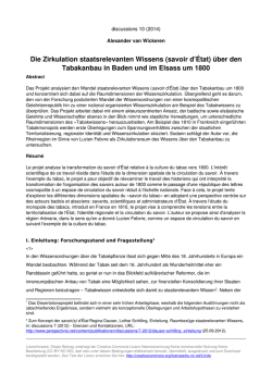 Die Zirkulation staatsrelevanten Wissens (savoir d