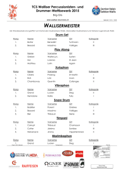Ranglisten 2015 - Walliser Percussionisten