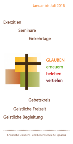 GLAUBEN erneuern beleben vertiefen Exerzitien Seminare