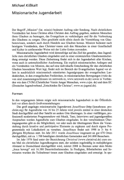 Missionarische Jugendarbeit - Theologische Hochschule Elstal