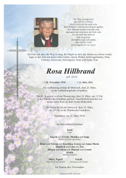 Rosa Hillbrand - Bestattung Haider