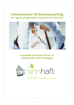 Intensivseminar HR Businesscoaching