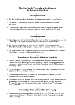 Richtlinie f&uuml;r die Verwendung des Wappens der Gemeinde Wachtberg