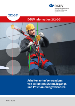 DGUV Information 212-001 „Arbeiten unter Verwendung von