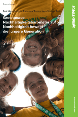 Nachhaltigkeitsbarometer 2015 - Leuphana Universität Lüneburg