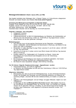 Mietwageninformationen vtours Azoren (PDL und TER)