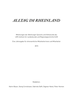 Alltag im Rheinalnd 2015 - LVR-Institut für Landeskunde und