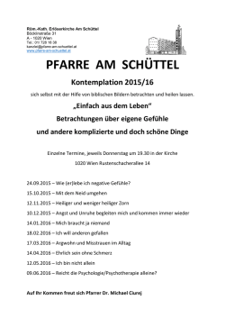 PFARRE AM SCHÜ PFARRE AM SCHÜTTEL AM SCHÜTTEL