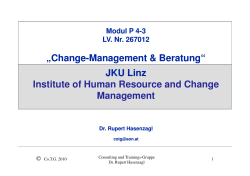 „Change-Management & Beratung“ Management & Beratung“ JKU