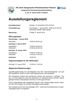 Ausstellungsreglement - AKV Aargauischer Kleintierzüchterverband