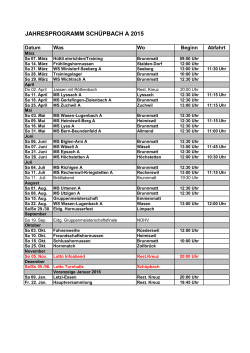 JAHRESPROGRAMM SCH&Uuml;PBACH A 2015