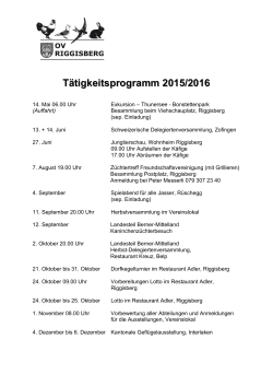 Tätigkeitsprogramm 2015/2016