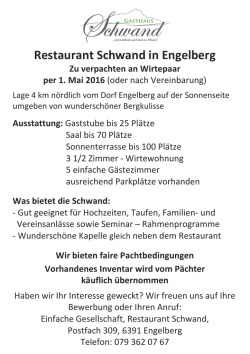 Restaurant Schwand in Engelberg