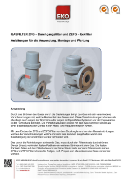 GASFILTER ZFG – Durchgangsfilter und ZEFG – Eckfilter
