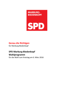 Genau die Richtigen SPD Marburg