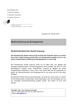 R&uuml;cktritt Bundesrichter Rudolf Ursprung