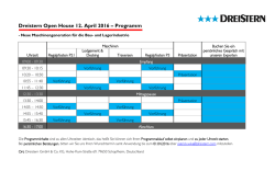 Dreistern Open House 12. April 2016 &ndash; Programm