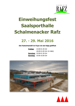 Einweihungsfest Saalsporthalle Schalmenacker Rafz 27.