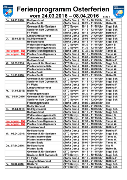 Ferienprogramm Osterferien