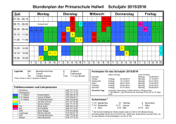 Stundenplan der Primarschule Hallwil Schuljahr 2015/2016 Zeit
