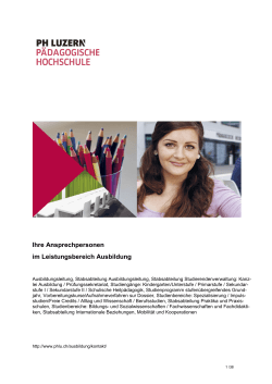 Portrait-Broschüre Ausbildung - Pädagogische Hochschule Luzern