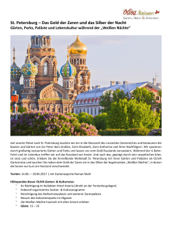 St. Petersburg – Das Gold der Zaren und das Silber der Nacht