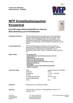 WFP Kristallisationspulver Konzentrat