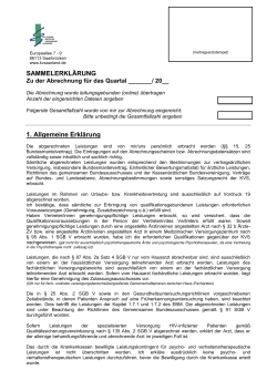 Sammelerklärung - Kassenärztliche Vereinigung Saarland