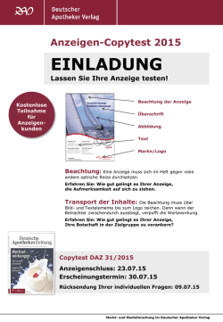 Informationen zu Copytest und Zusatzfragen