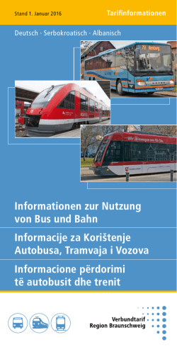 Informationen zur Nutzung von Bus und Bahn Informacije za
