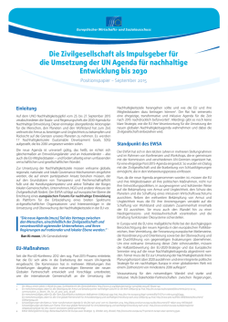 Die Zivilgesellschaft als Impulsgeber f&uuml;r die Umsetzung