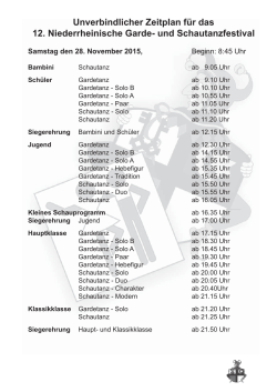 Unverbindlicher Zeitplan für das 12. Niederrheinische Garde