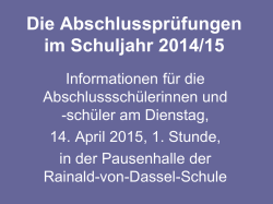 Informationen zu den Abschlusspr&uuml;fungen 2015 - RvD