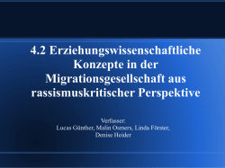 4.2 Erziehungswissenschaftliche Konzepte in der