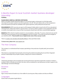 6 Months Export & local Scottish market business developer Internship