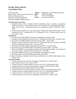 Dr.-Ing. Serge Autexier Curriculum Vitae - Informatik - FB3
