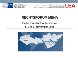 Rechtsforum MENA 2015 Tag 1