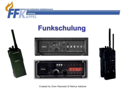 Pr&auml;sentation f&uuml;r die Funkausbildung