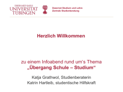 Information der Studienberatung der Universit&auml;t T&uuml;bingen