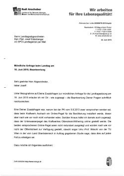 Antworten auf eine Anfrage der SPÖ