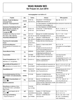 WAS WANN WO für Frauen im September 2003
