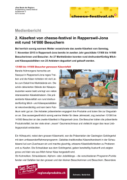 Medienbericht 2. Käsefest von cheese-festival in Rapperswil